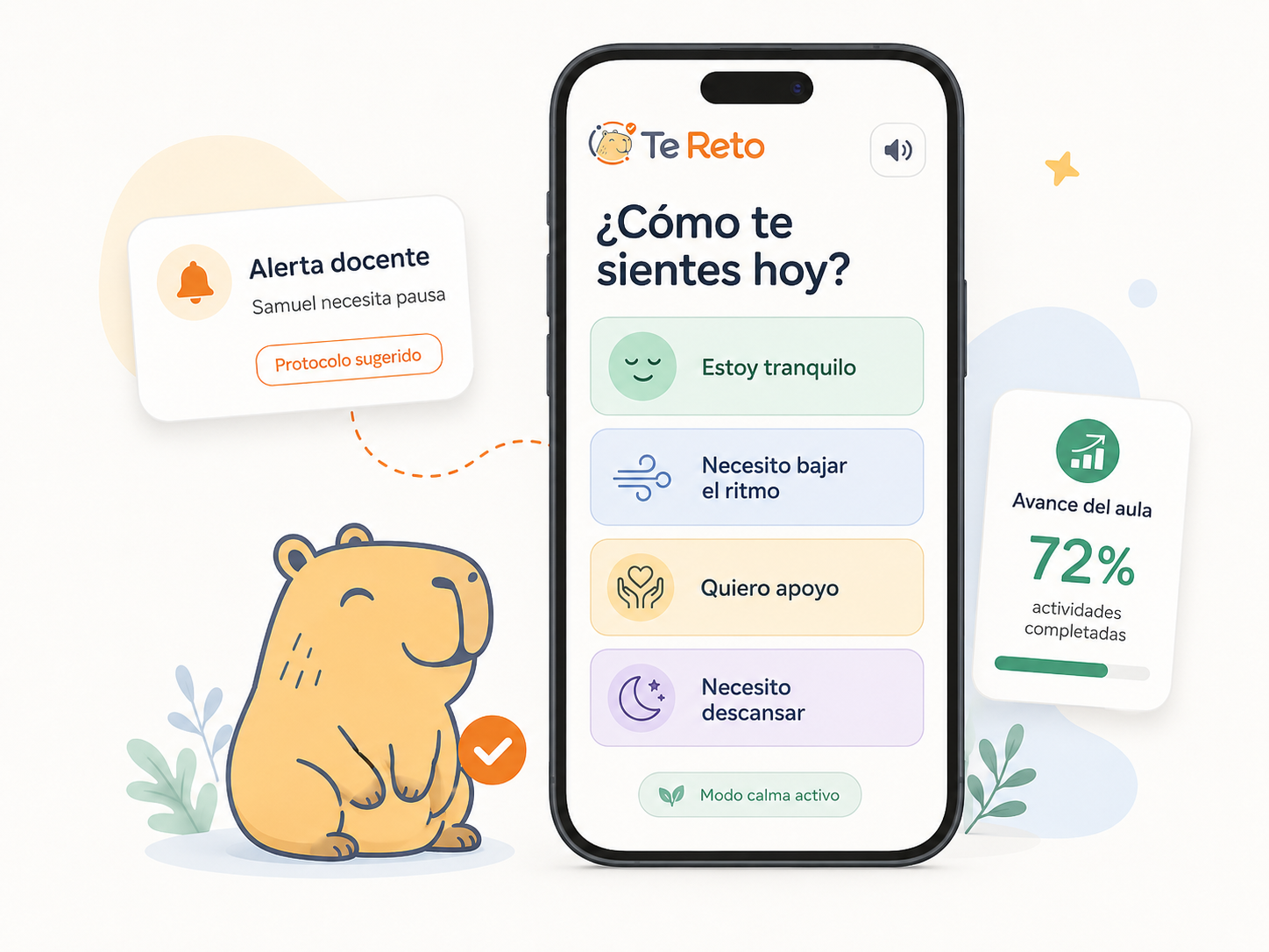 Pantallas de la aplicación Te Reto App